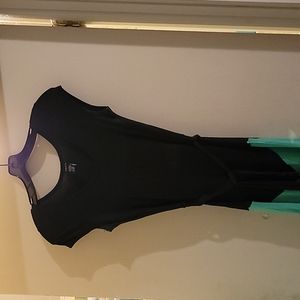 Maxi belted dress size small color black and teal blue